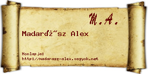 Madarász Alex névjegykártya